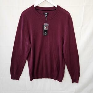 Alfani Men's Maroon Crewneck Long Sleeve Merino Sweater Size Large
